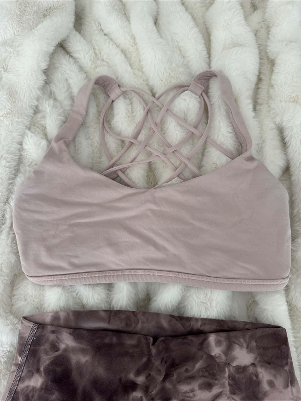 lululemon athletica Light Mauve Crisscross Back Sports Bra